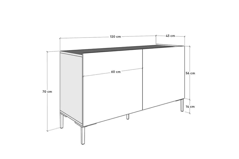Galnor Tv-bänk 120 cm - Taupe - Möbler - Vardagsrum - Tv-möbler & mediamöbler - Tv-bänkar