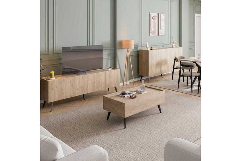 Galnor Tv-bänk 180 cm - Natural - Möbler - Vardagsrum - Tv-möbler & mediamöbler - Tv-bänkar