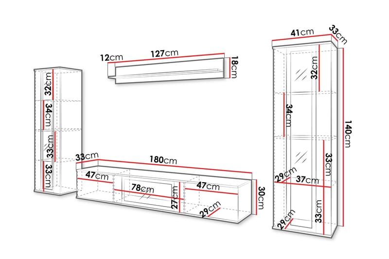 Gamal Tv-möbelset - Grå - Möbler - Vardagsrum - Tv-möbler & mediamöbler - Tv-möbelset