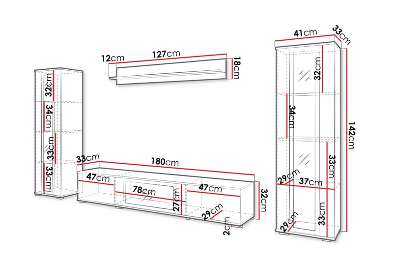 Gamal Tv-möbelset - Vit - Möbler - Vardagsrum - Tv-möbler & mediamöbler - Tv-möbelset