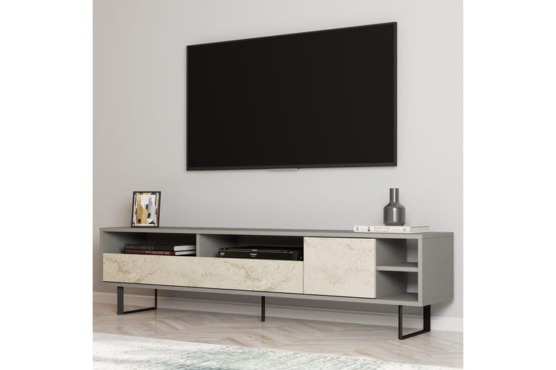Gazali Tv-bänk 180 cm - Grå/Travertin - Möbler - Vardagsrum - Tv-möbler & mediamöbler - Tv-bänkar