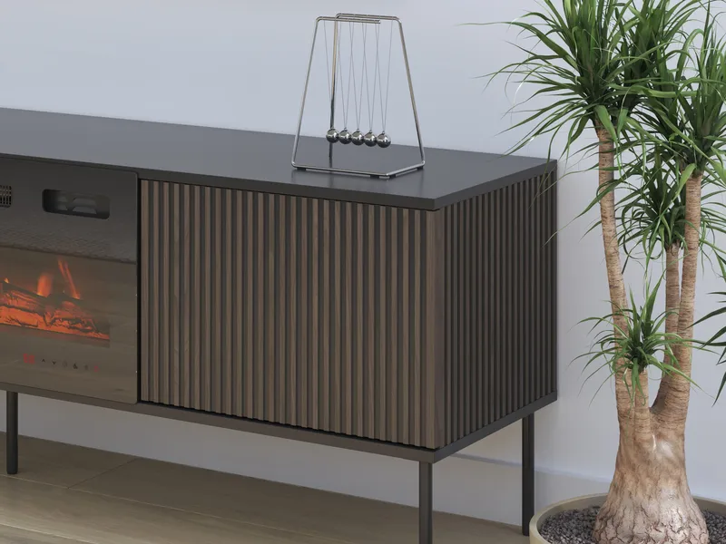 Gravendal TV-bänk 182x57 cm - Svart, valnöt - Möbler - Vardagsrum - Tv-möbler & mediamöbler - Tv-skåp