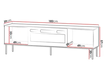 Gravendal TV-bänk 182x57 cm - Svart, valnöt - Möbler - Vardagsrum - Tv-möbler & mediamöbler - Tv-bänkar