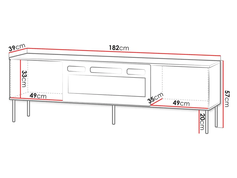 Gravendal TV-bänk 182x57 cm - Svart, valnöt - Möbler - Vardagsrum - Tv-möbler & mediamöbler - Tv-skåp