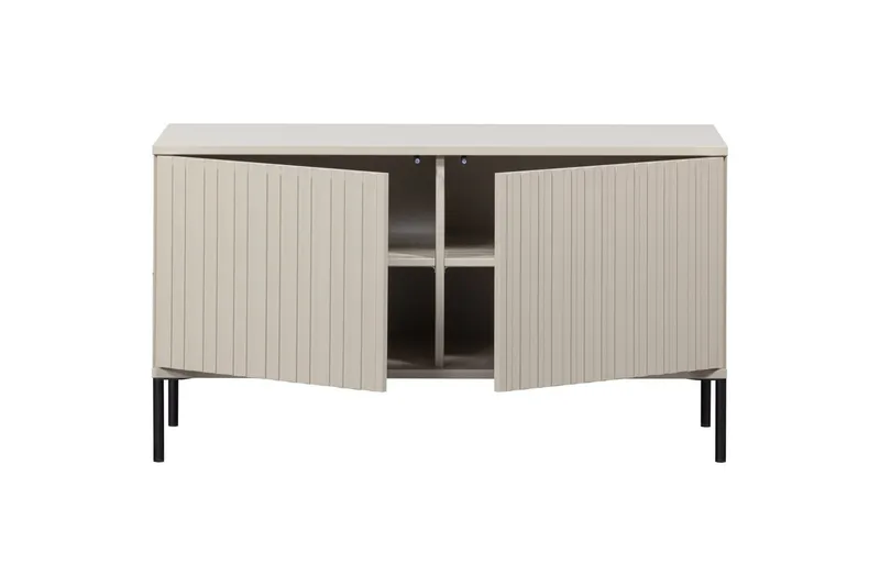 Gravure Golvstående Tv Bänk 100 cm med Förvaring i Målat Trä - Beige - Möbler - Vardagsrum - Tv-möbler & mediamöbler - Tv-bänkar