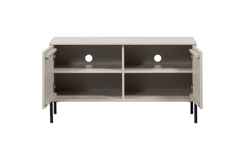 Gravure Golvstående Tv Bänk 100 cm med Förvaring i Målat Trä - Beige - Möbler - Vardagsrum - Tv-möbler & mediamöbler - Tv-bänkar