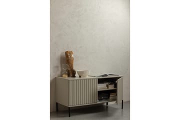 Gravure Golvstående Tv Bänk 100 cm med Förvaring i Målat Trä - Beige - Möbler - Vardagsrum - Tv-möbler & mediamöbler - Tv-bänkar