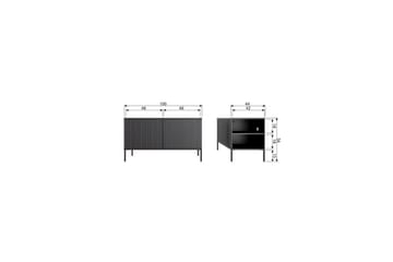 Gravure Golvstående Tv Bänk 100 cm med Förvaring i Målat Trä - Beige - Möbler - Vardagsrum - Tv-möbler & mediamöbler - Tv-bänkar