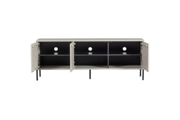 Gravure Golvstående Tv Bänk 150 cm med Förvaring i Mörkt Trä - Ljusbeige - Möbler - Vardagsrum - Tv-möbler & mediamöbler - Tv-bänkar