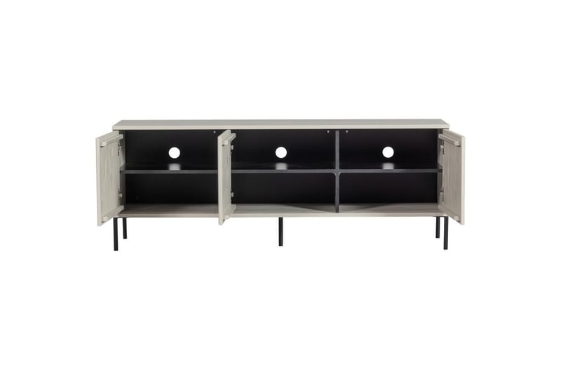 Gravure Golvstående Tv Bänk 150 cm med Förvaring i Mörkt Trä - Ljusbeige - Möbler - Vardagsrum - Tv-möbler & mediamöbler - Tv-bänkar