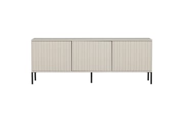 Gravure Golvstående Tv Bänk 150 cm med Förvaring i Mörkt Trä - Ljusbeige - Möbler - Vardagsrum - Tv-möbler & mediamöbler - Tv-bänkar