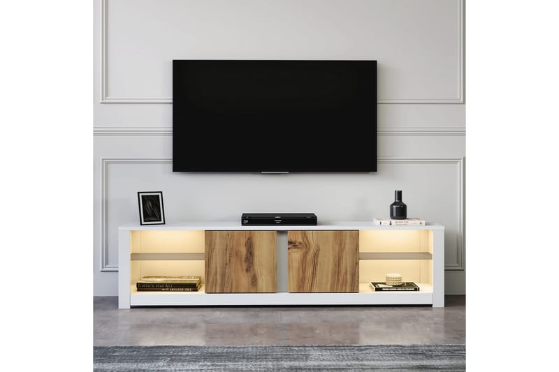 Griselda TV-bänk 180 cm i Ek - Vit - Möbler - Vardagsrum - Tv-möbler & mediamöbler - Tv-bänkar