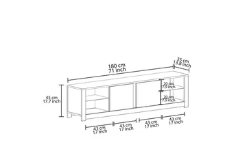 Griselda Tv-bänk 180 cm - Vit/Ek - Möbler - Vardagsrum - Tv-möbler & mediamöbler - Tv-bänkar