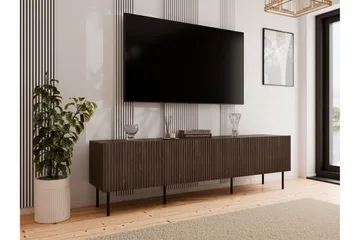 Hammarstrand Tv-bänk med Förvaring 201 cm - Valnöt / Brun / Ribbad - Möbler - Vardagsrum - Tv-möbler & mediamöbler - Tv-bänkar