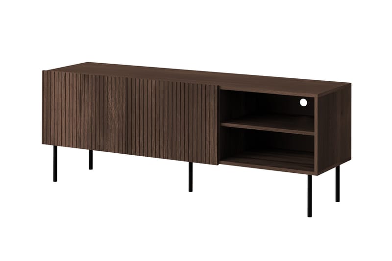 Hammarstrand Tv-bänk mörk trä med förvaring - 42 cm djup 150 cm bred 58 cm hög Valnöt - Möbler - Vardagsrum - Tv-möbler & mediamöbler - Tv-bänkar