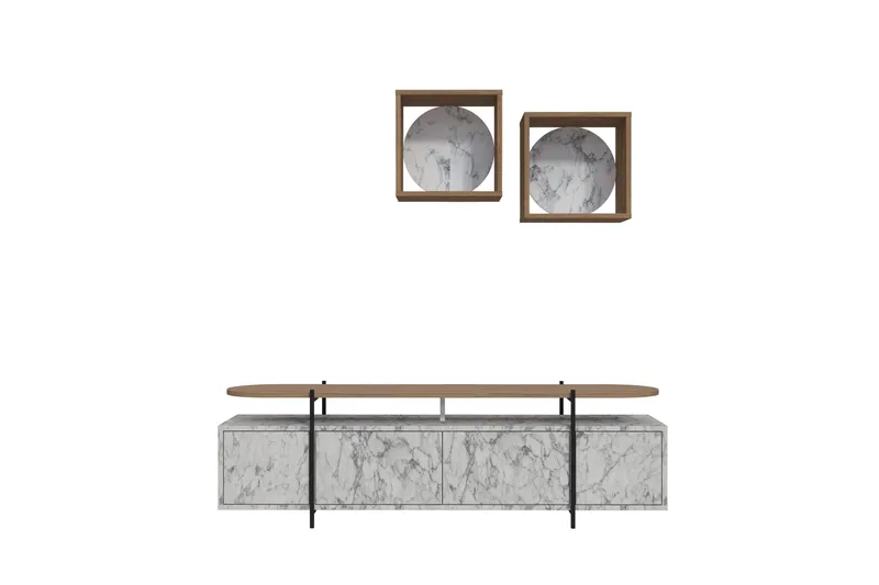 Hanley Tv-möbelset 160x35,6 cm Beige/Brun, Hanah Home