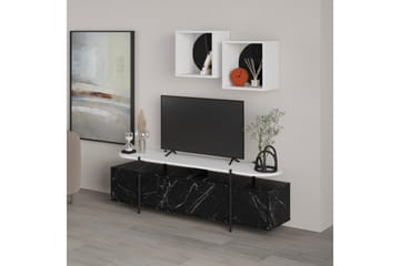 Hanley Tv-möbelset 160x35,6 cm Svart/Vit - Hanah Home - Möbler - Vardagsrum - Tv-möbler & mediamöbler - Tv-möbelset