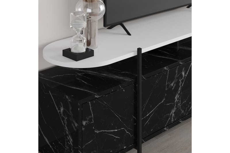 HANLEY Tv-möbelset 160x35,6 cm Svart/Vit - Möbler - Vardagsrum - Tv-möbler & mediamöbler - Tv-möbelset