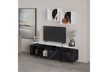 Hanley Tv-möbelset 160x35,6 cm Svart/Vit - Hanah Home - Möbler - Vardagsrum - Tv-möbler & mediamöbler - Tv-möbelset