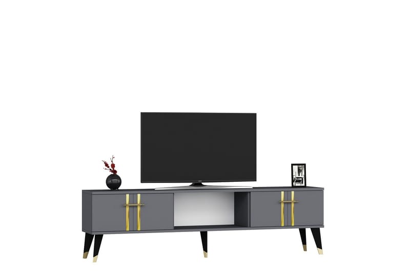 Harsum Tv-bänk 150 cm - Antracit/Guld - Möbler - Vardagsrum - Tv-möbler & mediamöbler - Tv-bänkar