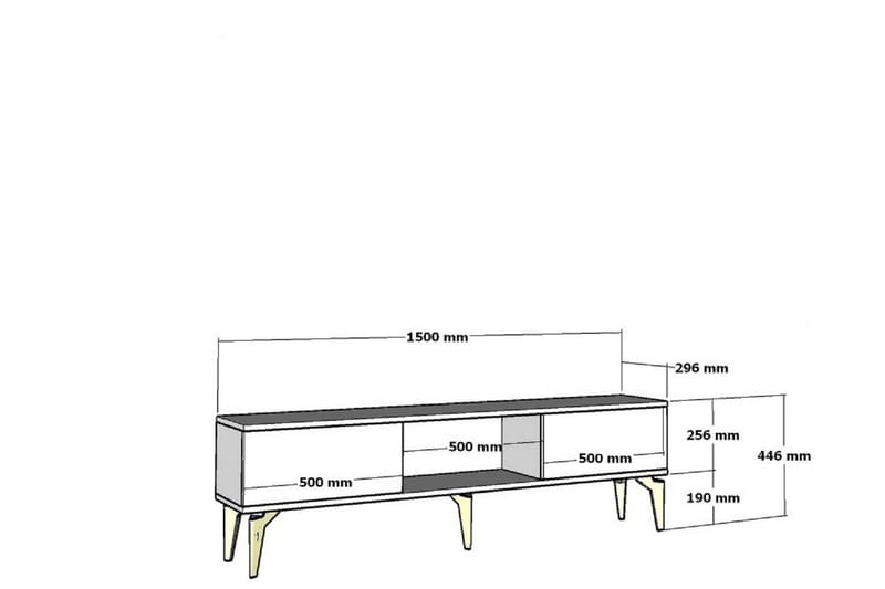 Harsum Tv-bänk 150 cm - Vit/Guld - Möbler - Vardagsrum - Tv-möbler & mediamöbler - Tv-bänkar