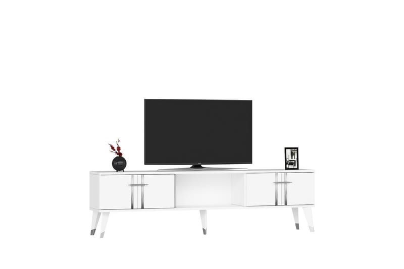 Harsum Tv-bänk 150 cm - Vit/Silver - Möbler - Vardagsrum - Tv-möbler & mediamöbler - Tv-bänkar