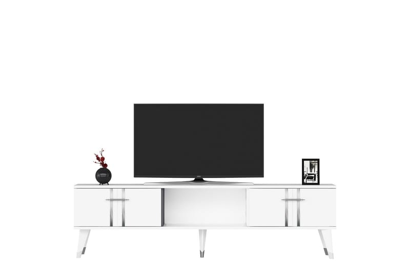 Harsum Tv-bänk 150 cm - Vit/Silver - Möbler - Vardagsrum - Tv-möbler & mediamöbler - Tv-bänkar