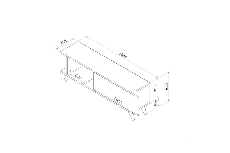 Hattie Tv-bänk 120 cm Ek/Marmor - Möbler - Vardagsrum - Tv-möbler & mediamöbler - Tv-bänkar