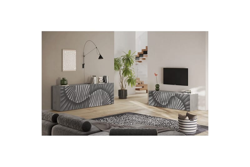 Hawell Tv-Bänk 181 cm - Grå - Möbler - Vardagsrum - Tv-möbler & mediamöbler - Tv-bänkar