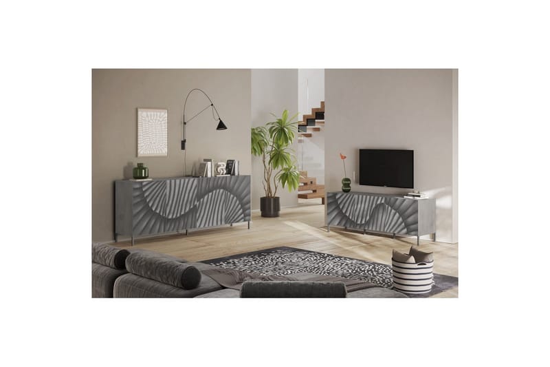 Hawell Tv-Bänk 181 cm - Grå - Möbler - Vardagsrum - Tv-möbler & mediamöbler - Tv-bänkar