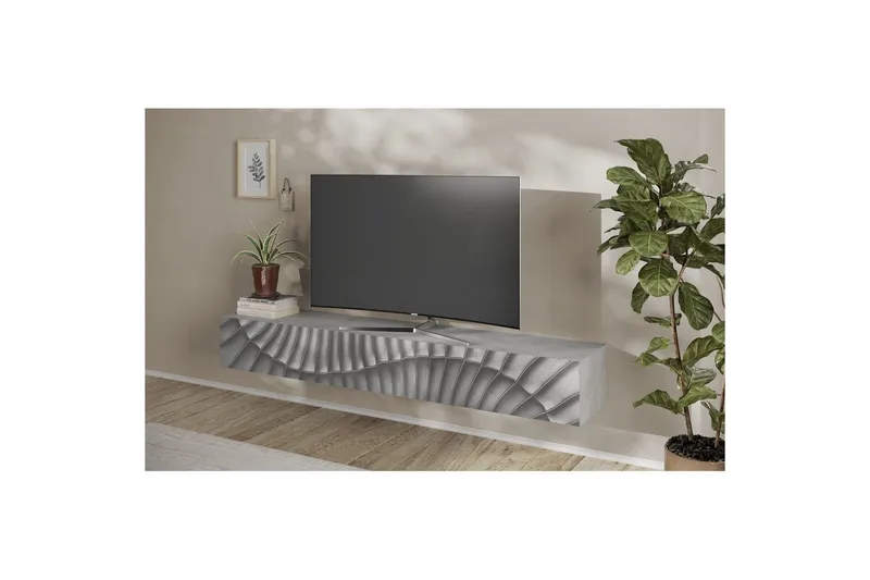 Hawell Vägghängd Tv-Bänk 210 cm - Grå - Möbler - Vardagsrum - Tv-möbler & mediamöbler - Tv-bänkar