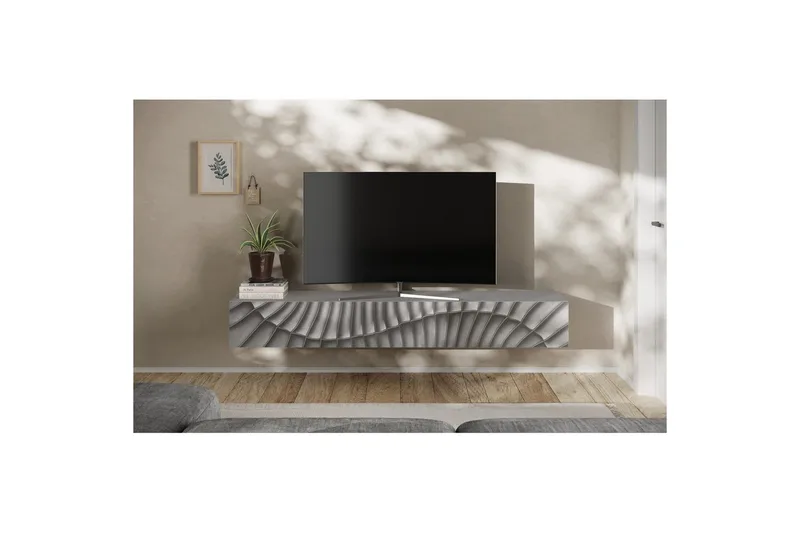 Hawell Vägghängd Tv-Bänk 210 cm - Grå - Möbler - Vardagsrum - Tv-möbler & mediamöbler - Tv-bänkar