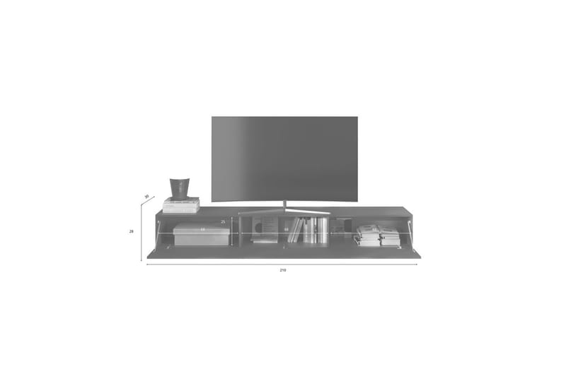 Hawell Vägghängd Tv-Bänk 210 cm - Grå - Möbler - Vardagsrum - Tv-möbler & mediamöbler - Tv-bänkar
