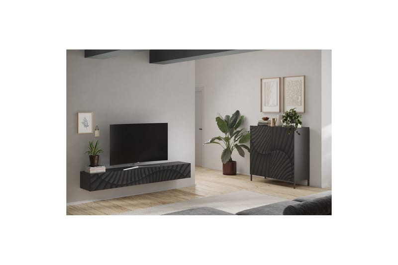 Hawell Vägghängd Tv-Bänk 210 cm - Mörkgrå - Möbler - Vardagsrum - Tv-möbler & mediamöbler - Tv-bänkar