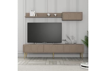 Hazim Golvstående Tv-bänk 180 cm med Förvaring i Målat Trä - Taupe - Möbler - Vardagsrum - Tv-möbler & mediamöbler - Tv-bänkar