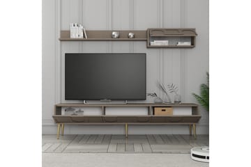 Hazim Golvstående Tv-bänk 180 cm med Förvaring i Målat Trä - Taupe - Möbler - Vardagsrum - Tv-möbler & mediamöbler - Tv-bänkar