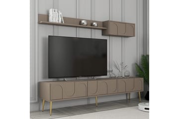 Hazim Golvstående Tv-bänk 180 cm med Förvaring i Målat Trä - Taupe - Möbler - Vardagsrum - Tv-möbler & mediamöbler - Tv-bänkar