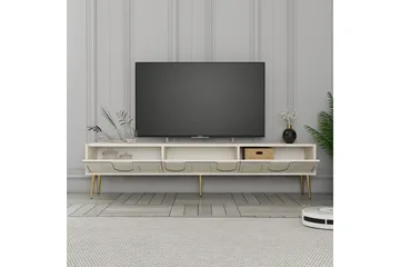 Hazim Tv-bänk 180 cm - Cream/Guld - Möbler - Vardagsrum - Tv-möbler & mediamöbler - Tv-bänkar