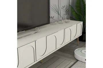 Hazim Tv-bänk 180 cm - Cream/Guld - Möbler - Vardagsrum - Tv-möbler & mediamöbler - Tv-bänkar