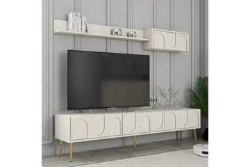 Hazim Tv-bänk 180 cm - Cream/Guld - Möbler - Vardagsrum - Tv-möbler & mediamöbler - Tv-bänkar