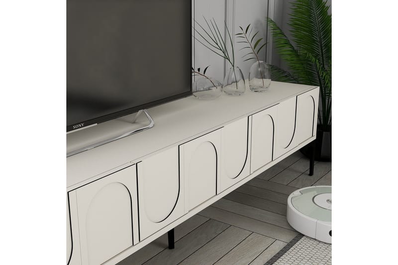 Hazim Tv-bänk 180 cm - Cream/Svart - Möbler - Vardagsrum - Tv-möbler & mediamöbler - Tv-bänkar