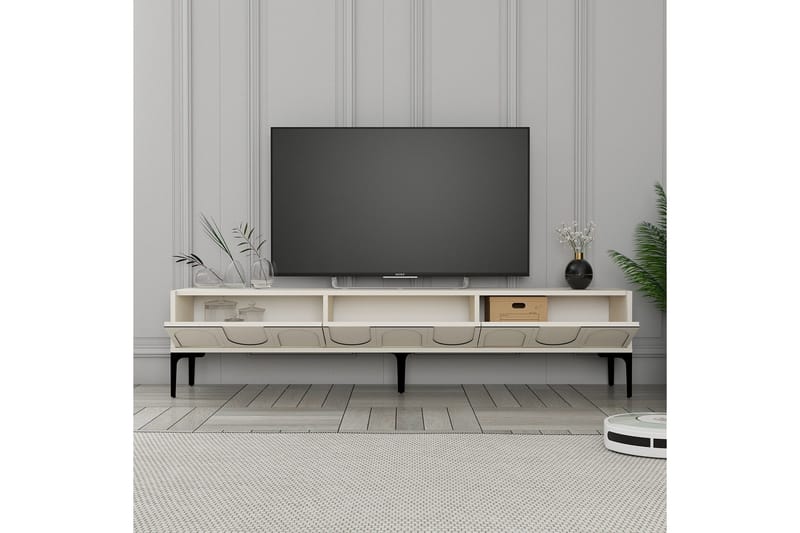 Hazim Tv-bänk 180 cm - Cream/Svart - Möbler - Vardagsrum - Tv-möbler & mediamöbler - Tv-bänkar