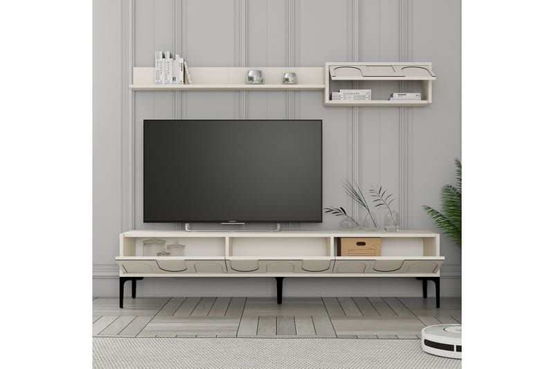 Hazim Tv-bänk 180 cm - Cream/Svart - Möbler - Vardagsrum - Tv-möbler & mediamöbler - Tv-bänkar
