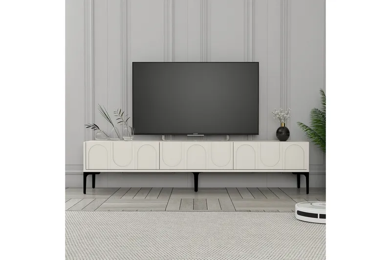 Hazim Tv-bänk 180 cm - Cream/Svart - Möbler - Vardagsrum - Tv-möbler & mediamöbler - Tv-bänkar