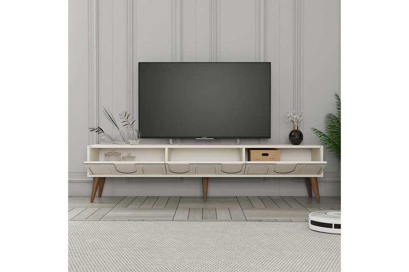 Hazim Tv-bänk 180 cm - Cream/Valnöt - Möbler - Vardagsrum - Tv-möbler & mediamöbler - Tv-bänkar