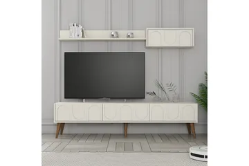 Hazim Tv-bänk 180 cm - Cream/Valnöt - Möbler - Vardagsrum - Tv-möbler & mediamöbler - Tv-bänkar