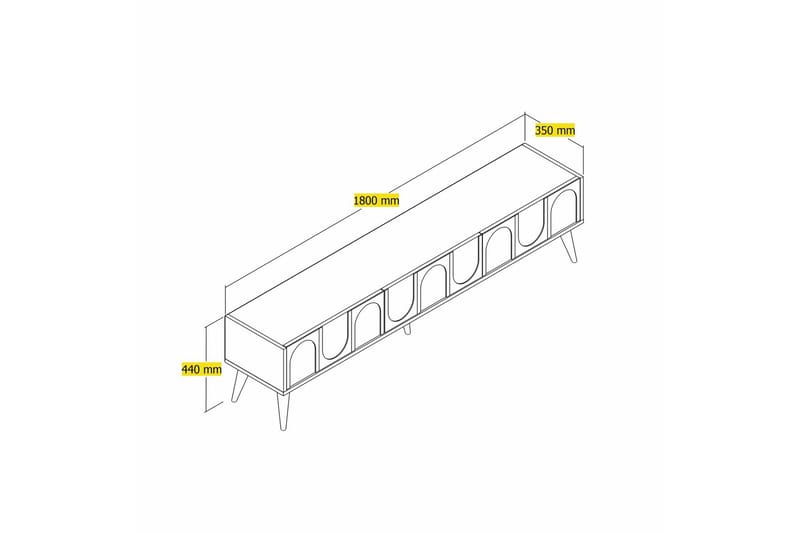 Hazim Tv-bänk 180 cm - Cream/Valnöt - Möbler - Vardagsrum - Tv-möbler & mediamöbler - Tv-bänkar