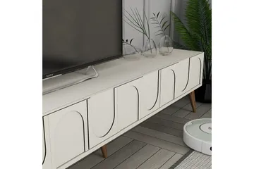 Hazim Tv-bänk 180 cm - Cream/Valnöt - Möbler - Vardagsrum - Tv-möbler & mediamöbler - Tv-bänkar