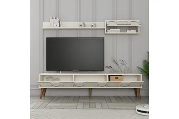 Hazim Tv-bänk 180 cm - Cream/Valnöt - Möbler - Vardagsrum - Tv-möbler & mediamöbler - Tv-bänkar