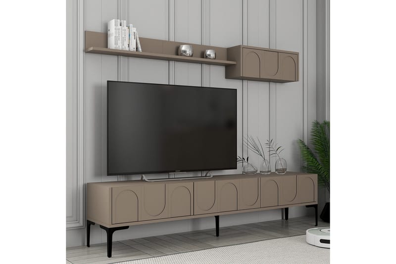 Hazim Tv-bänk 180 cm - Svart - Möbler - Vardagsrum - Tv-möbler & mediamöbler - Tv-bänkar